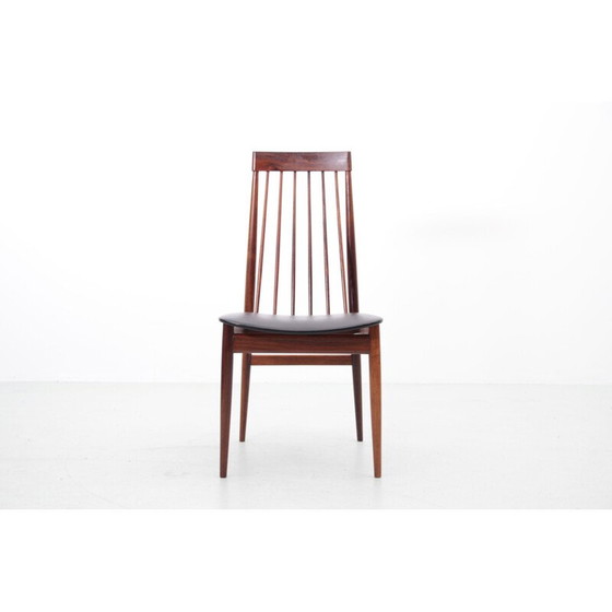 Image 1 of Set van 6 vintage rozenhouten stoelen van Ernst Martin Dettinger