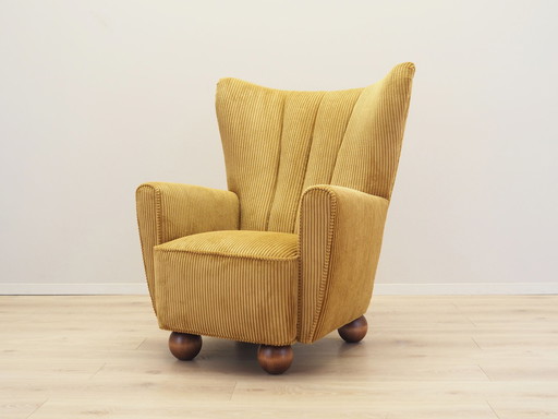 Mustard fauteuil, Scandinavisch ontwerp, Productie: Denemarken