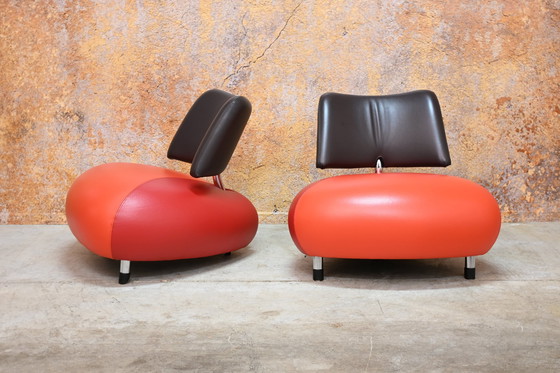 Image 1 of Iconische Leren Leolux Pallone Design Fauteuil (2 Beschikbaar)