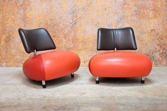 Image 1 of Iconische Leren Leolux Pallone Design Fauteuil (2 Beschikbaar)