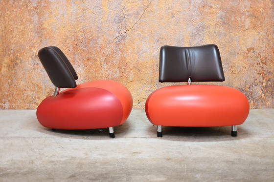 Image 1 of Iconische Leren Leolux Pallone Design Fauteuil (2 Beschikbaar)