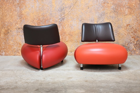 Image 1 of Iconische Leren Leolux Pallone Design Fauteuil (2 Beschikbaar)