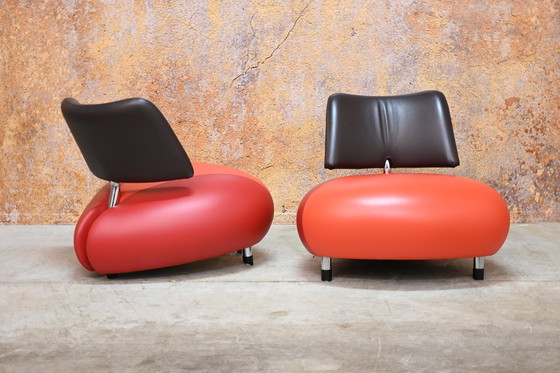 Image 1 of Iconische Leren Leolux Pallone Design Fauteuil (2 Beschikbaar)