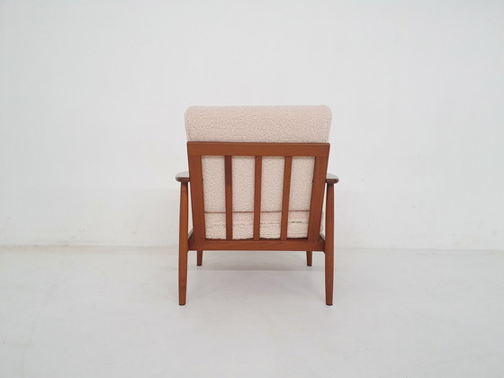 Image 1 of Scandinavisch moderne lounge stoel met teddy bekleding, Denemarken, jaren 1960