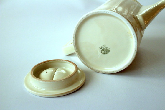 Image 1 of 1920S Antieke Art Deco Koffiepot Van Bauscher/Weiden Met Verwarmingskap