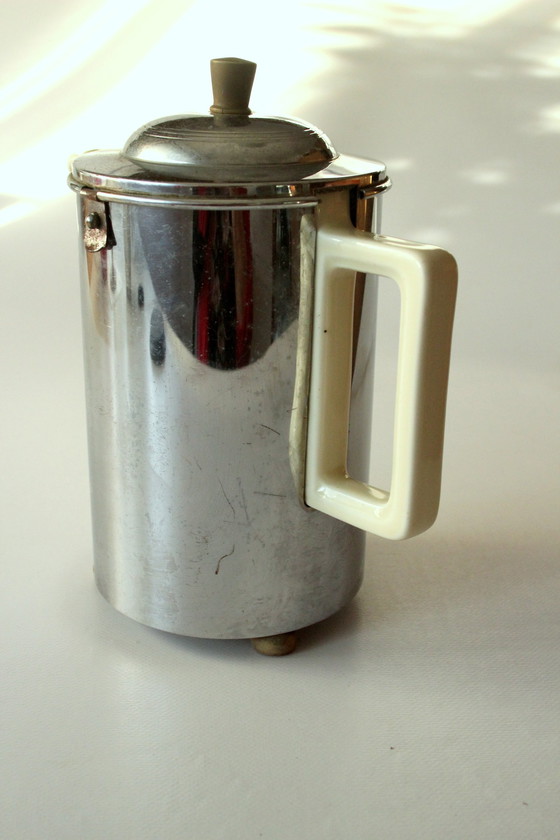 Image 1 of 1920S Antieke Art Deco Koffiepot Van Bauscher/Weiden Met Verwarmingskap