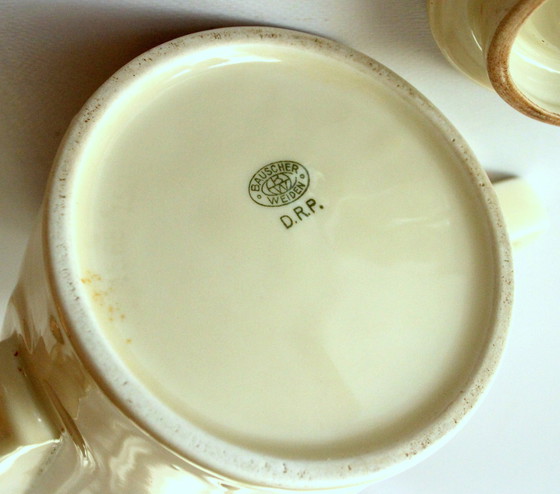 Image 1 of 1920S Antieke Art Deco Koffiepot Van Bauscher/Weiden Met Verwarmingskap