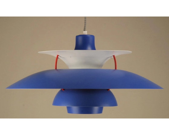 Image 1 of Vintage Blauw/Rode Louis Poulsen Ph5 Lamp