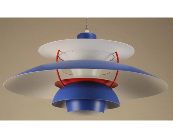 Image 1 of Vintage Blauw/Rode Louis Poulsen Ph5 Lamp