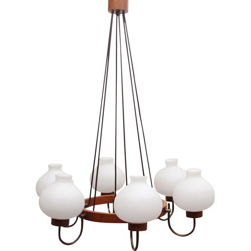 Vintage hanglamp van opaalglas, jaren 1960