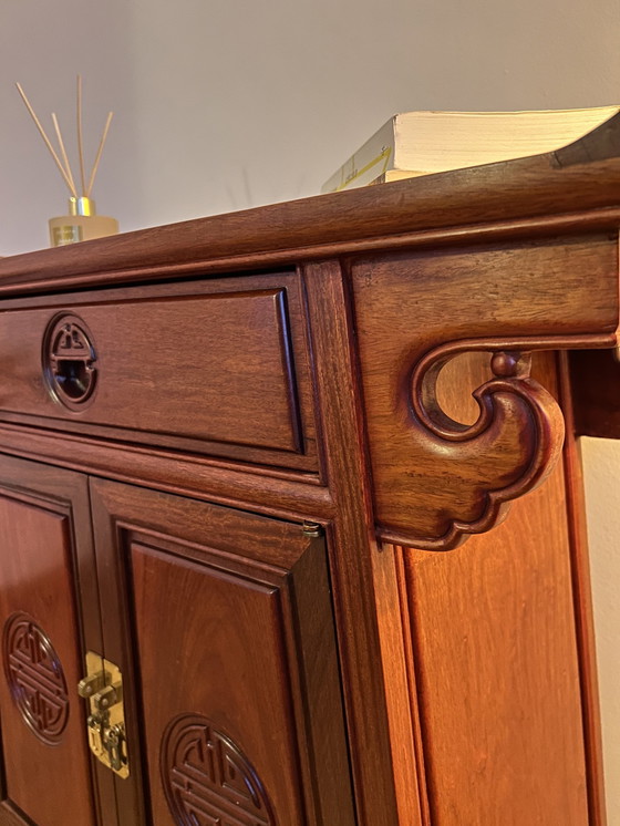 Image 1 of Prachtige Oosterse Rozenhouten Console