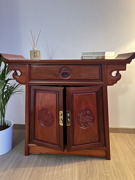 Image 1 of Prachtige Oosterse Rozenhouten Console