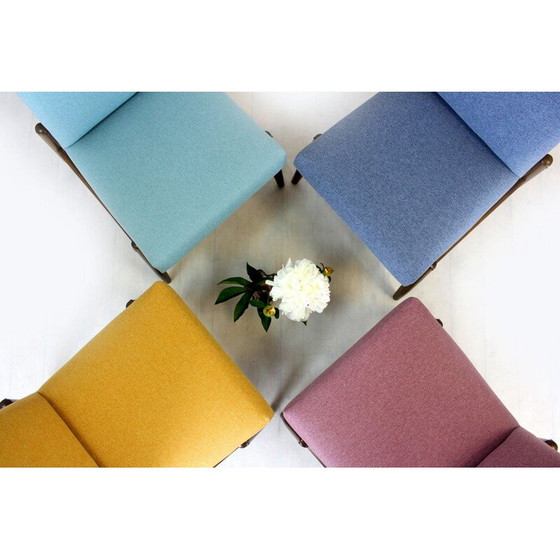 Image 1 of Set van 4 vintage beukenhouten stoelen van Zamojskie Fabryki Mebli, Polen 1960