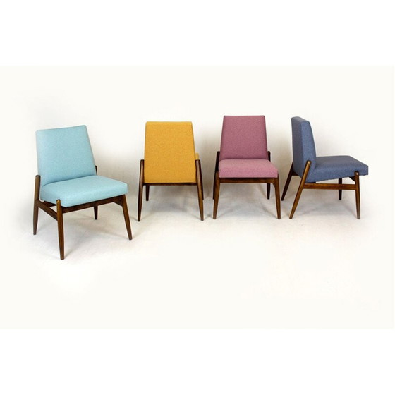Image 1 of Set van 4 vintage beukenhouten stoelen van Zamojskie Fabryki Mebli, Polen 1960