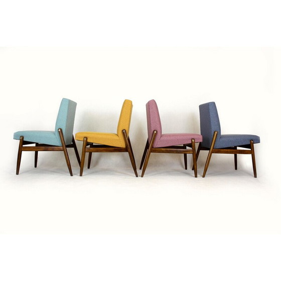 Image 1 of Set van 4 vintage beukenhouten stoelen van Zamojskie Fabryki Mebli, Polen 1960