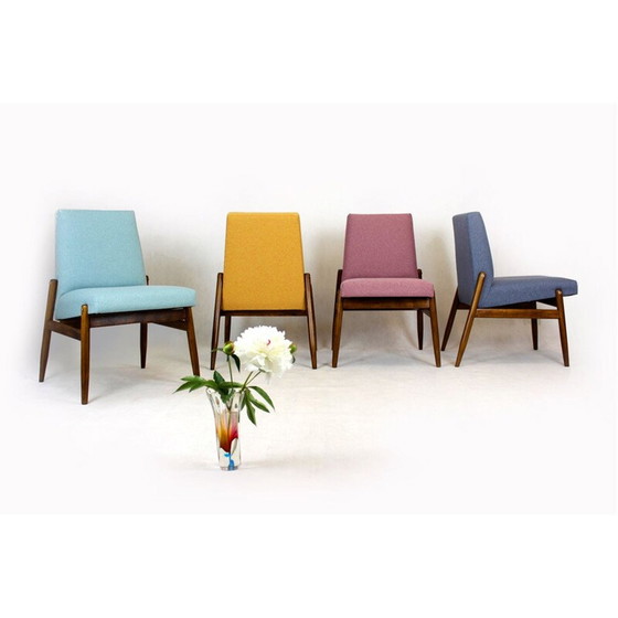 Image 1 of Set van 4 vintage beukenhouten stoelen van Zamojskie Fabryki Mebli, Polen 1960