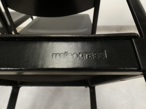 Image 1 of  4 Matteo Grassi dining chairs - black leather 