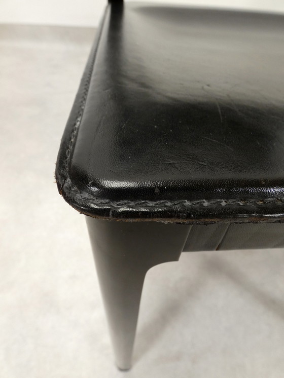 Image 1 of  4 Matteo Grassi dining chairs - black leather 