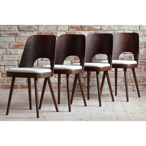 Set van 4 eetkamerstoelen Mid Century in Sahco stof van O. Haerdtl voor M. Josef Hoffmann, 1950