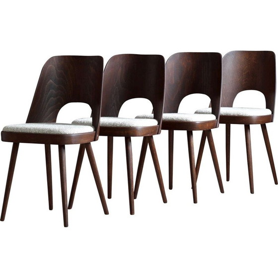 Image 1 of Set van 4 eetkamerstoelen Mid Century in Sahco stof van O. Haerdtl voor M. Josef Hoffmann, 1950