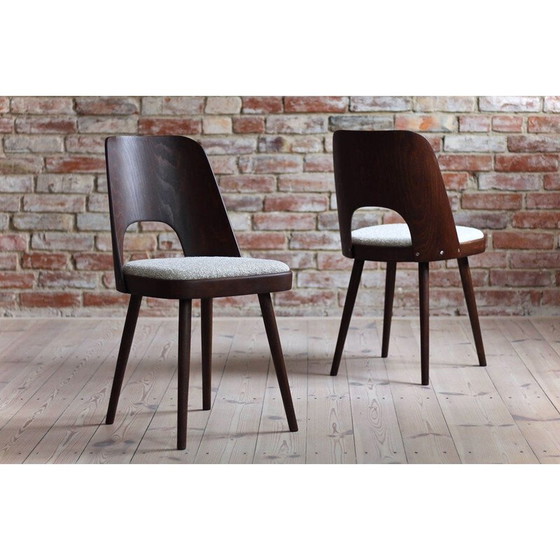 Image 1 of Set van 4 eetkamerstoelen Mid Century in Sahco stof van O. Haerdtl voor M. Josef Hoffmann, 1950