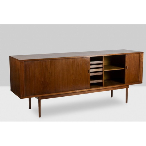 Vintage rechthoekig teakhouten dressoir van Peter Løvig Nielsen, Denemarken 1970