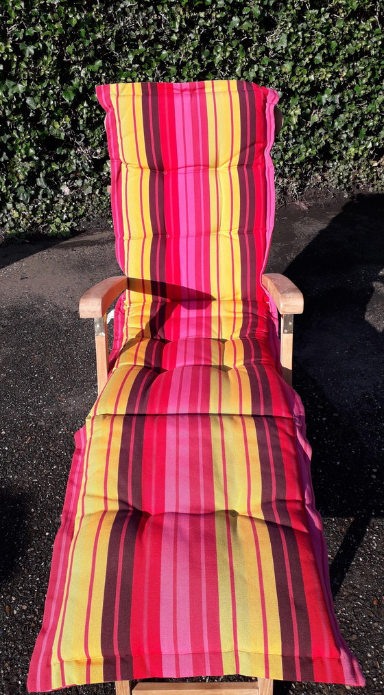 Image 1 of Woodens Teak deckchair met wielen