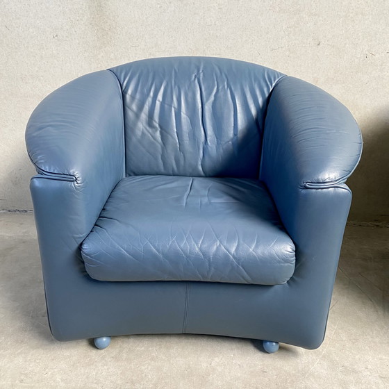 Image 1 of 2x Paolo Piva design leren fauteuils Wittmann