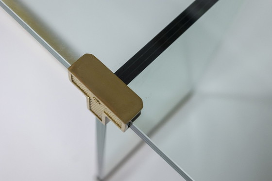 Image 1 of Peter Ghyczy. Glas en verguld messing console. 1970s.