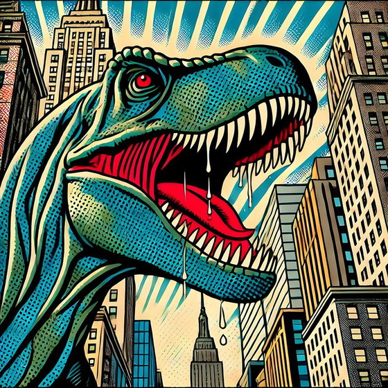 Image 1 of Poster/Banner 'Dino In Town #3' 