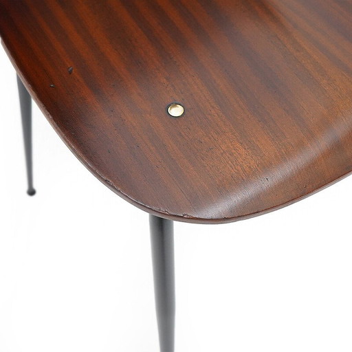 Set van 4 vintage "Lulli" stoelen in metaal en multiplex van Carlo Ratti voor Industria Legni Curvati, 1950