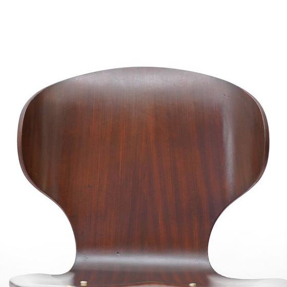 Image 1 of Set van 4 vintage "Lulli" stoelen in metaal en multiplex van Carlo Ratti voor Industria Legni Curvati, 1950