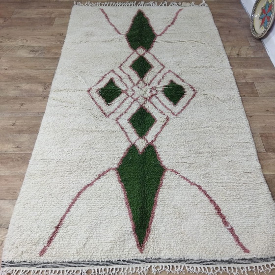 Image 1 of Handgemaakt Beni Ouarain Tapijt Van Wol - Handmade Moroccan Beni Ouarain Wool Rug