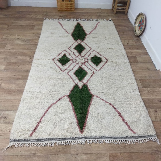 Image 1 of Handgemaakt Beni Ouarain Tapijt Van Wol - Handmade Moroccan Beni Ouarain Wool Rug