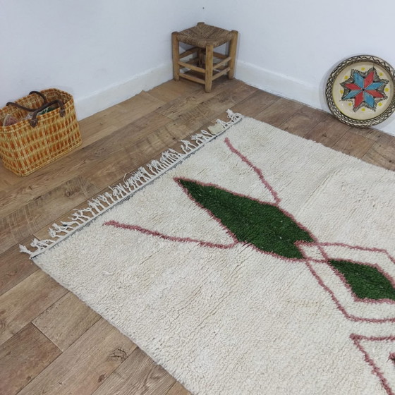 Image 1 of Handgemaakt Beni Ouarain Tapijt Van Wol - Handmade Moroccan Beni Ouarain Wool Rug