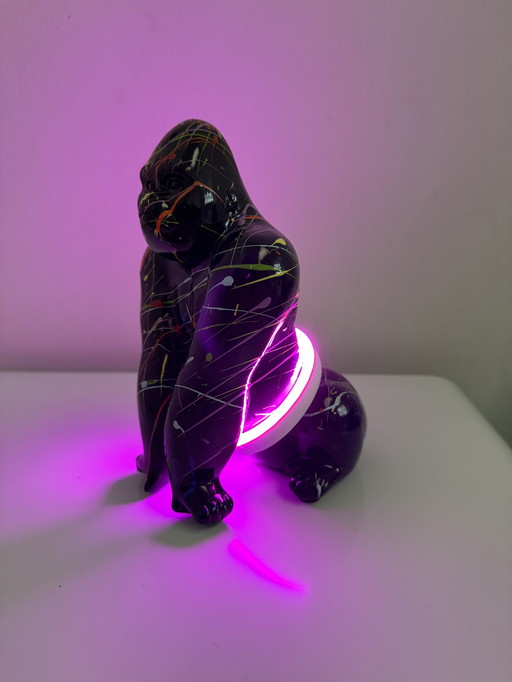 "Neon Gorilla" Led Kunst Sculptuur