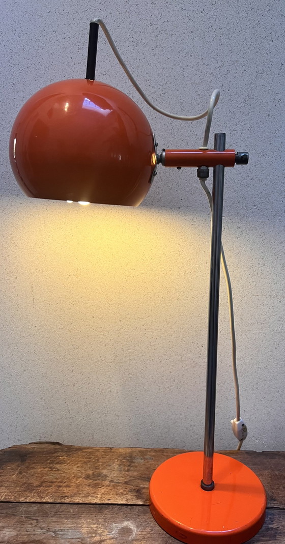 Image 1 of Space Age Oranje Oogbal Lamp 70S