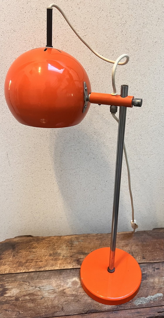 Image 1 of Space Age Oranje Oogbal Lamp 70S