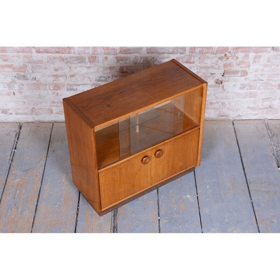 Image 1 of Vintage eiken en glazen boekenkast door UP Závody, Tsjecho-Slowakije 1950