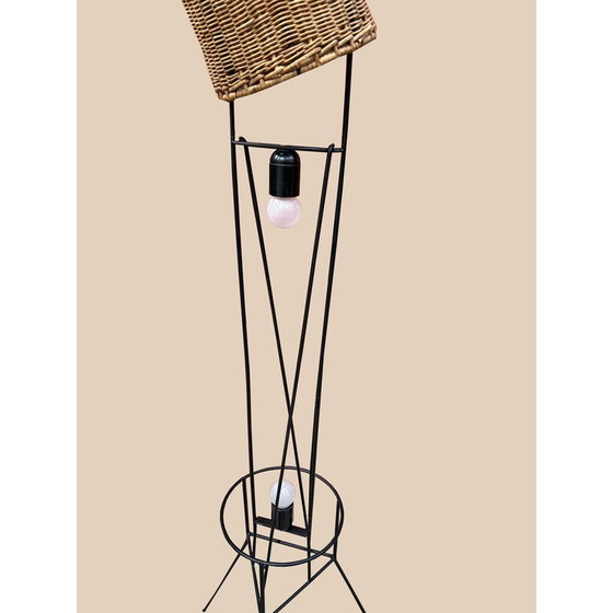 Image 1 of Vintage rotan vloerlamp, 1960