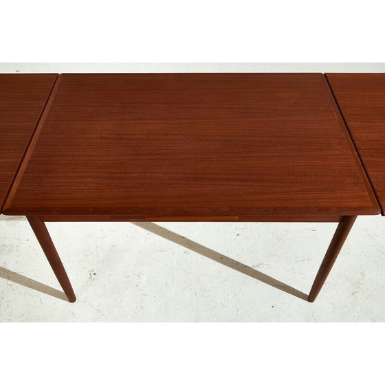 Image 1 of Vintage teakhouten eettafel met 2 verlengstukken, 1960