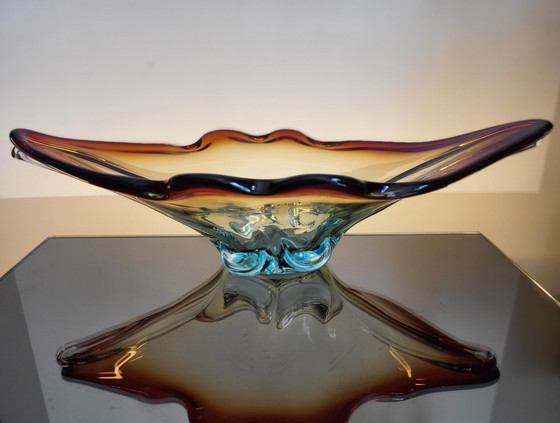 Image 1 of Murano meerkleurige glazen centerpiece, Somserso-techniek, Italy