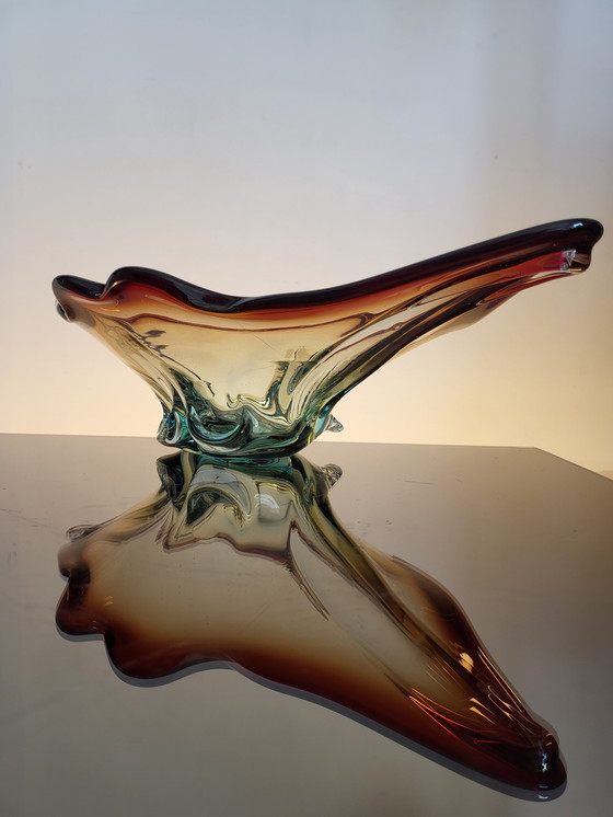 Image 1 of Murano meerkleurige glazen centerpiece, Somserso-techniek, Italy