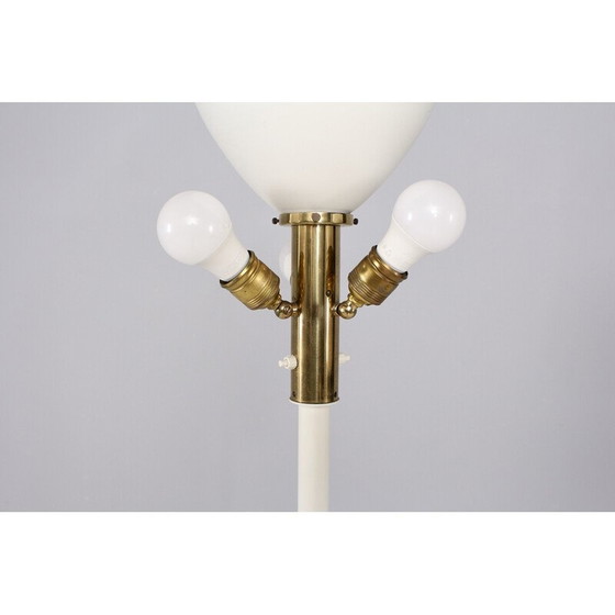 Image 1 of Vintage vloerlamp in wit gelakt staal met 4 lampen, 1950