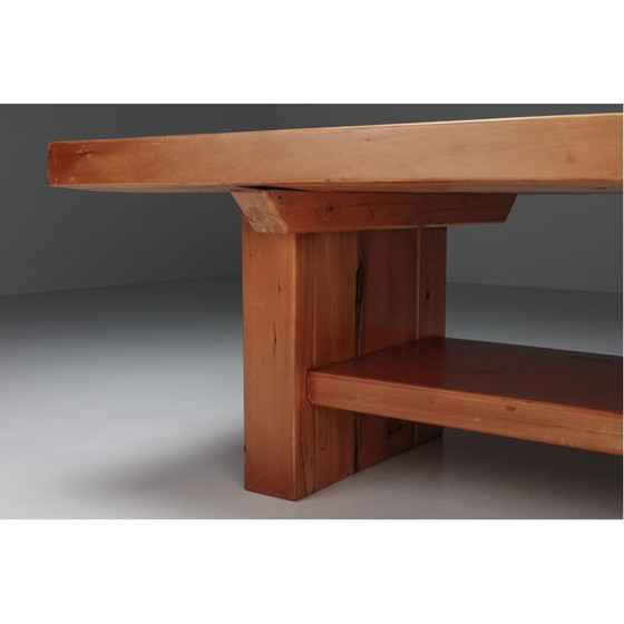 Image 1 of Vintage eettafel van massief iepenhout, jaren 1960