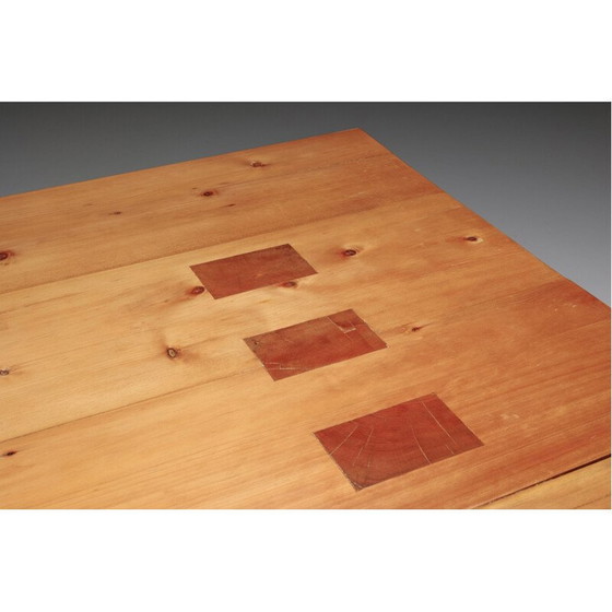 Image 1 of Vintage eettafel van massief iepenhout, jaren 1960