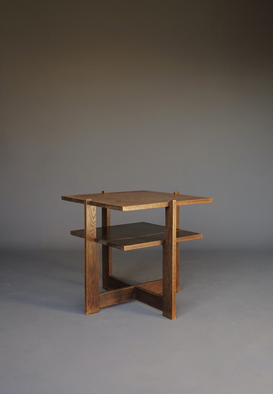 Image 1 of Eikenhouten bijzettafel Haagse School, 1930S