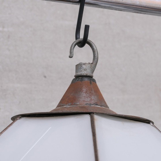 Image 1 of Vintage zeshoekige opaline hanglampen, Frankrijk 1930