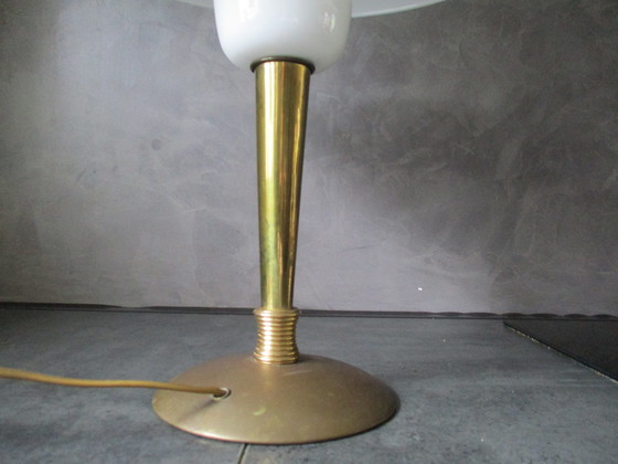 Image 1 of Vintage Bureaulamp Jaren 60, Melkglas