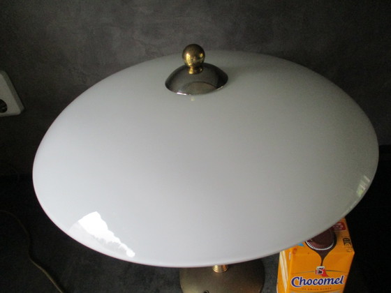 Image 1 of Vintage Bureaulamp Jaren 60, Melkglas